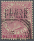 O Malaiische Staaten - Perak: 1884, Straits Settlements QV 2c. Pale Rose Wmkd. Crown CA With DOUBLE Op - Perak