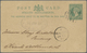 GA Malaiische Staaten - Perak: 1887, 1 C Green Straits Settlements QV Psc With Horizontal Ovp "PERAK" A - Perak