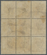 O Malaiische Staaten - Perak: 1891 1c. On 6c. Lilac Block Of Nine, Ovpt. Type 30, Stamps 4-6 Of Rows 1 - Perak