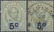 */O Malaiische Staaten - Sarawak: 1891, Sir Charles Brooke 12c. Green And Blue Surcharged '5 C' With Var - Other & Unclassified