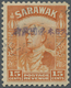 O Malaiische Staaten - Sarawak: Japanese Occupation,  1942, 15 C. Orange With Violet Ovpt. At Kuching - Other & Unclassified