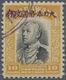 O Malaiische Staaten - Sarawak: Japanese Occupation,  1942, $10 Black And Yellow With Violet Ovpt. At - Andere & Zonder Classificatie