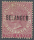 O Malaiische Staaten - Selangor: 1885, Straits Settlements QV 2c. Pale Rose With 'SELANGOR' Opt. In Ty - Selangor
