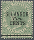 * Malaiische Staaten - Selangor: 1891, Straits Settlements QV 24c. Green With Wmk. Crown CA With Black - Selangor