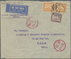 Br Malaiische Staaten - Selangor: 1937, 2 X 4 C Orange And 10 C Dull Purple, Mixed Franking On Airmail - Selangor