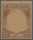 (*) Malaiische Staaten - Selangor: 1949, Sultan Hisamud-din Alam Shah $5 Imperforate DUTY PLATE PROOF In - Selangor