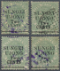 O Malaiische Staaten - Sungei Ujong: 1891 QV 2c. On 24c. Green, Four Singles With The Four Different " - Other & Unclassified