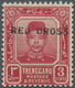 * Malaiische Staaten - Trengganu: 1917, RED CROSS: Sultan Zain Ul Ab Din 3c. Carmine-red With Opt. Var - Trengganu