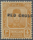 * Malaiische Staaten - Trengganu: 1917, RED CROSS: Sultan Zain Ul Ab Din 4c. Orange With Opt. Variety - Trengganu