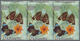 ** Malaysia: 1970, Butterflies 30c. 'Zeuxidia Amethystus Amethystus' Horizontal Strip Of Three With Hor - Malaysia (1964-...)
