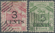 O Nordborneo: 1886, Coat Of Arms 4c. Pink Surch. '3 CENTS' And 8c. Green Surch. '5 CENTS' Both Perf. 1 - North Borneo (...-1963)