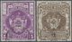 O Nordborneo: 1889, Coat Of Arms $5 Bright Purple And $10 Brown Both Fine Used With Cds., Scarce Stamp - North Borneo (...-1963)