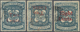O Nordborneo: 1890, Coat Of Arms 25c. Indigo With Surcharges 'Two Cents' (normal And INVERTED) And 'Ei - North Borneo (...-1963)