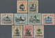 */** Nordborneo: 1899, Pictorial And Coat Of Arms Definitives Set Of 12 Surcharged '4 CENTS' And Addition - Noord Borneo (...-1963)