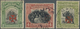 O Nordborneo: 1916, Pictorial Definitives With CROSS Opt. In Vermilion Three Values Incl. 2c., 4c. And - Noord Borneo (...-1963)