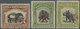 * Nordborneo: 1916, Pictorial Definitives With CROSS Opt. In Shades Of Carmine (matt Ink) Three Values - North Borneo (...-1963)