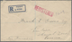 Br Singapur: 1913, KEVII 8 C. W. KGV 10 C. Tied "(SINGA)PORE 1 MR 1913" To Reverse Of Registered Cover - Singapore (...-1959)