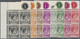 Delcampe - ** Singapur: 1949/1952, KGVI Definitives Perf. 17½ X 18 Complete Set Of 18 In Blocks Of Four Mostly Fro - Singapore (...-1959)