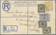 GA Malaiische Staaten - Kedah: 1932, 1c. Black (3) And 5c. Yellow Uprating A Registered Stationery Enve - Kedah