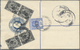 GA Malaiische Staaten - Malakka: 1920, 1c. Black (4, Attached Over Edge) And 10c. Blue Uprating A Regis - Malacca