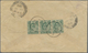 Br Malaiische Staaten - Perak: 1913, 1c. Green (3, One Faulty) On Reverse Of Cover From "PRYNE 26 NO 19 - Perak