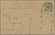GA Malaiische Staaten - Perlis: 1940, Kedah Stationery Card 2c. Green, Commercially Used From "KANGAR P - Perlis