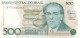 Brazil  #212d, 500 Cruzados, 1988 UNC Banknote - Brazil