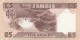 Zambia #25d 5 Kwacha 1986-88 UNC Banknote - Sambia