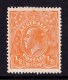 Australia 1923 King George V  1/2d Orange Single Wmk MH - ACSC 66(6)d - Mint Stamps