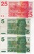 Nederland The Nethelands 2 Billets De 5 Gulden Et 1 De 25 Gulden - Andere & Zonder Classificatie