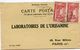 MAROC CARTE POSTALE BON POUR UN FLACON ECHANTILLON D'URISANINE DEPART FEZ 21-12-25 POUR LA FRANCE - Covers & Documents