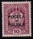 POLAND 1919 Krakow Fi 33 Mint Hinged FORGERY (stamped Falsch On Back) - Ungebraucht