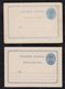 Brazil Brasil 1880 BP 4 50R Armas Stationery Card Light And Dark Blue Mint - Postal Stationery