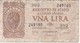 BILLETE DE ITALIA DE 1 LIRA  BIGLIETO DI STATO DEL AÑO 1944  (BANKNOTE) - Italia – 1 Lira