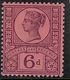 QV 1887 6d Purple On Rose-red SG 208 MNH Unmounted Mint - Unused Stamps