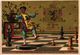 1 Card Chromo  Juego De Achedraz , CHESS Game, Jeud' ECHECS, SCHACH  SPIEL   Litho BOGNARD  Fou Noir Menacé Par Le Pion - Chess