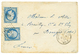 87 "BUREAU N - Double Port" : 1856 20c(n°14)x2 TB Margés Obl. AON + ARMEE D'ORIENT Bau N Sur Enveloppe Pour La FRANCE. R - Autres & Non Classés