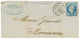 130 "ETOILE Tronquée De PARIS" : 1859 20c(n°14) TTB Margé Obl. ETOILE Tronquée Sur DEVANT De Lettre Pour BORDEAUX. RARET - Other & Unclassified