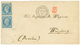 164 1867 Paire 20c(n°22) Obl. EU + EXPOSITION UNIVERSELLE POSTES Sur Enveloppe Pour WÛRZBURG (BAVIERE). Oblitération Rar - 1862 Napoléon III