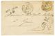 173 1876 15c CERES Obl. PARIS R. TAITBOUT + AFFR. INSUFF/P.22 + Taxe 25 D.T Sur Lettre. TB. - 1862 Napoleone III