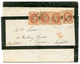 175 "Affrt à 8c Pour L'ANGLETERRE" : 1869 2c(n°26)x4 Obl. T.16 ORLEANS Sur Bande Avec IMPRIME Complet Pour NORFOLK(ANGLE - 1862 Napoleone III