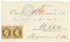 181 1867 Paire 30c(n°31) Obl. Losange EU + EXPOSITION UNIVERSELLE POSTES Sur Lettre Pour L' AUTRICHE. Oblitération Rare  - 1862 Napoléon III.