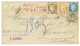 213 1874 CERES 15c+ 25c+ 30c(x2) Obl. ROULETTE De GROS POINTS Sur Enveloppe CHARGEE De PARIS Pour La SUISSE. Signé BRUN. - 1871-1875 Cérès