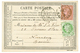 225 1876 CERES 5c + 10c Obl. PARIS Sur CARTE PRECURSEUR Pour NUREMBERG (BAVIERE). Superbe. - 1871-1875 Cérès