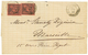 233 1878 25c SAGE Noir Sur Rouge(x2) Obl. CONSTANTINOPLE TURQUIE Sur Lettre (double Port). RARE. TB. - 1876-1878 Sage (Typ I)