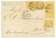 235 1879 3c SAGE Jaune(n°86)x5 Obl. MARSEILLE Sur Lettre Pour NICE. Léger Pli Sur Un Timbre. Affranchissement RARE. TB. - 1876-1878 Sage (Type I)