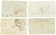 265 1821/31 Lot 4 Lettres D' ANGLETERRE Avec 61 CALAIS Pour La FRANCE Avec Cachets D' ACHEMINEURS Au Verso. TB. - Used Stamps
