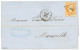 273 1856 40c(n°16) TTB Margé Obl. PC 1896 + ALGER MARSEILLE Sur Lettre D' ALGER Pour MARSEILLE. Indice 21. Rare En Doubl - Usati