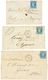 279 BATEAUX A VAPEUR - LIGNE DE CORSE : Lot 3 Lettres Avec 20c(n°14) ( MARSEILLE 2 BAT A VAP 2, BASTIA BAT A VAP., AJACC - Used Stamps