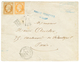 306 1862 10c(n°13) Pd + 40c(n°16) Obl. PC 3766 + ALEXANDRETTE SYRIE + POSTE FRANCAISE D' ALEP Bleu Sur Enveloppe Pour PA - Altri & Non Classificati